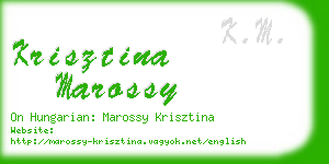 krisztina marossy business card